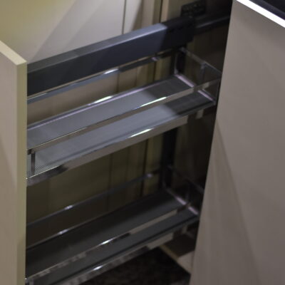 Glass BPO Side Mounted Bottle Pullout – Sleek & Modern Storage for Your Kitchen