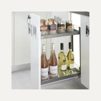 Glass Bottle Pullout – Elegant Storage for Bottles & Jars in Modular Kitchens