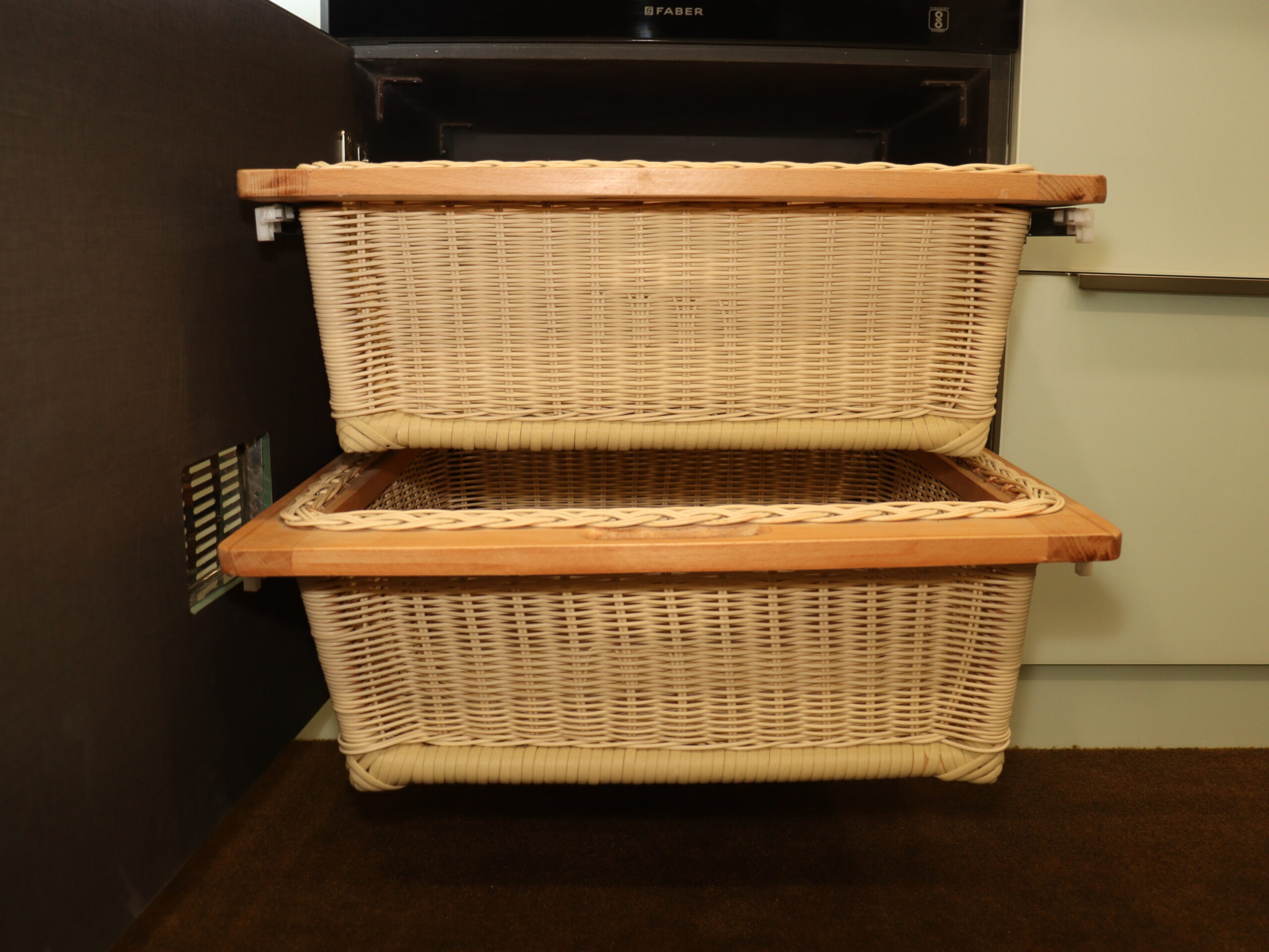 PVC Wicker Basket – Stylish, Breathable Storage for Dry Groceries & Kitchen Essentials